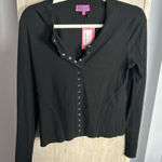 Edikted Black Long Sleeve Button-Up Top Photo 0