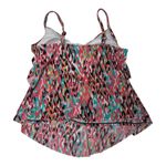 Aqua Green  Tiered Tankini Swim Top NWT Multicolor Animal Print Womens Plus 16W Photo 1