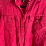Ralph Lauren Lauren Red 100% Linen Button Down Shirt Women' Sz medium Photo 3