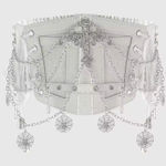 White Corset Belt with Silver Chains Photo 0