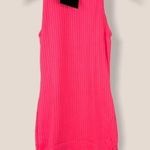 NWT Neon Pink High Neck Rib Sleeveless Bodycon Mini Dress 10 Photo 0