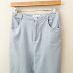 Urban Outfitters  | High-Rise Preppy Linen Blue Cuff Trousers Ankle | Size 4 Photo 2