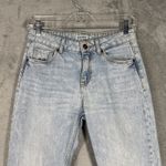 ZARA Jeans Womens 2 Blue Light Wash Cropped Casual Frayed Fading Whiskering Photo 3