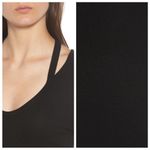 Pam & Gela NWT  Black Split Neck Ribbed Jersey Dress Size P(XS) - RD7017 Photo 4