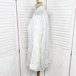 Victoria's Secret Victoria’s‎ Secret Vintage Jacquard Satin Pajama Top Ivory Medium Button Photo 1