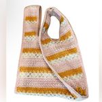 Wild Fable  striped pink / orange crochet purse bag with snap closure festival Photo 1
