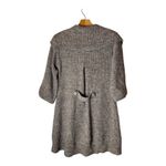 Bask  Sweater Women Small Brown Ivory Knit Collared Snap Long Line‎ Cardigan Photo 1