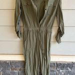 American Eagle Outfitters Green Jumpsuit with V-Neck and Elastic Waist Photo 0