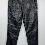 BP New Black Glossy Faux Leather Jeans High Waist Cropped Pants Photo 3