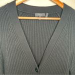 Theory 100% merino wool long button front cardigan sweater black medium Photo 2