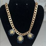 Elegant Mint Green and Blue Statement Necklace Great Condition Photo 6