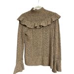 Willow & Clay  wo size Small soft brown wool blend sweater ruffle accent EUC Photo 6