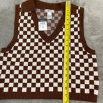 Rue 21 💜NWT  Brown Checkered Sweater Vest, XL Photo 2