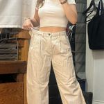 ZARA  Denim Cream Wide Leg Trousers  Photo 4