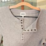 BKE  Light Gray Ribbed Henley Shirt Photo 1