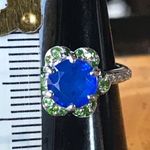 Blue Spinel Chrome Diopside Sterling Silver Ring Size 6 Photo 5