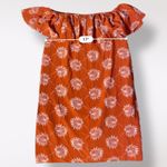 Madewell  Red Palm Print Ruffle Off Shoulder Silk Mini Dress Size M‎ Classic Photo 6