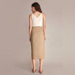 J.ING Jing Beige Linen & Cotton Midi Skirt Size XS NWT Tan Photo 3
