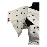 Topshop Dress One Shoulder Embossed Floral Polka Dot Print Blue White Size US 8 Photo 5