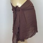 Lago Mar One Size Brown Ruffle Lettuce Trim Sarong Skirt. New No Tag. Photo 1
