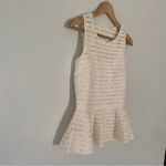 Parker  Ivory Silk and Lace Peplum top size Small Photo 2