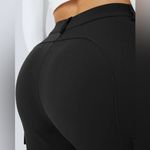 Halara High Waisted Skinny Cargo Pants Black XL Stretchy 27” Inseam Pockets Photo 3