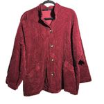 Bryn Walker  Burgundy Red Corduroy Button Up Collarless Boxy Lagenlook Womens M Photo 0