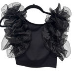 Free People  Black Ruffle Crop Top Photo 0