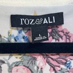 Roz & Ali | White Floral Sleeveless Chiffon Layered Blouse | Large Photo 4