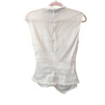 ZARA  Draped Linen Blend‎ Top White Small Photo 2