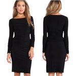 Norma Kamali Kulture Dress Women XS Black Jersey Ruched Long Sleeve Mini Goth Photo 1