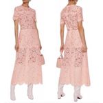 Ganni Duval Corded Lace Pink Midi Dress Womens EU 38 US 6/8 Photo 15