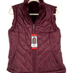 Nicole Miller Reversible Quilted Faux Fur Vest Wine Size Medium NWT Photo 0