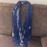 ✨RiscaWin Lady Sheer Soft Hit Jasmine Floral Embroidered Flower Scarf Shawl✨ Blue Photo 8