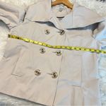 Izzy Cream Colored Double Breasted Jacket Peacoat Woman’s size Large Raincoat Photo 4