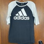 Adidas  Woman’s White and Black Casual Basic Tee Size Medium Photo 0