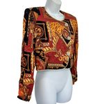 Vintage 80s Orange Rust Cropped Blazer Structured Jacket Shoulder Pads Size M Size M Photo 1