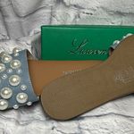 Lauren Lorraine Blue Sandals with Pearl Accents Size 9.5 Photo 3