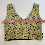 Maeve by Anthropologie Daisy Floral Button Side Crop Top XS Yellow Black Summer Photo 3