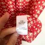 Theory Julina Red and Tan Dot Print Short Sleeve Wrap Front Top- Size S Photo 4