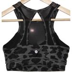 Lululemon Womens  Mesh High Neck Cheetah Dark Slate Black Gray Sports Bra Size S Photo 1
