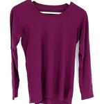 Lululemon Womens Crew Neck High Low Hem Long Raglan Sleeve Top Burgundy Small Photo 0