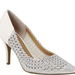 NWT Sesily Satin Rhinestone Embellished Pointed Toe
Pumps White Satin 7 Photo 0
