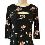 Wishful park  Blouse Size Small Black Floral Print Photo 0