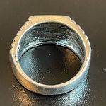 Elegant black obsidian S925 silver ring size 7 Photo 3