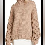 I love Mr. Mittens honey high neck taupe chunky sweater size XS/S 100% wool Photo 6