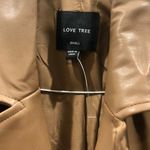 Pink Lily Tan Leather Trench Jacket Photo 1