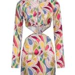 For Love & Lemons  Colorful Thora Long Sleeve Mini Dress US XS Photo 0