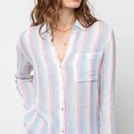 Rails  Iris Stripe Ellis Long Sleeve Button Down Shirt Top Size Medium Photo 0