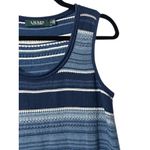 Lauren Ralph Lauren M Cotton Knit Tank Dress Blue Striped Midi Coastal Cruise Size M Photo 13